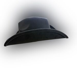 Black Silver Band Chin Strap Hat